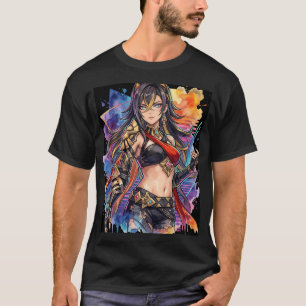 Camiseta Dehya Genshin Impact Pele Morena Leoa Vaporwave Ne