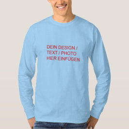 Camiseta DEIN DESIGN/TEXT/FOTO Herren Langarmshirt hellblau
