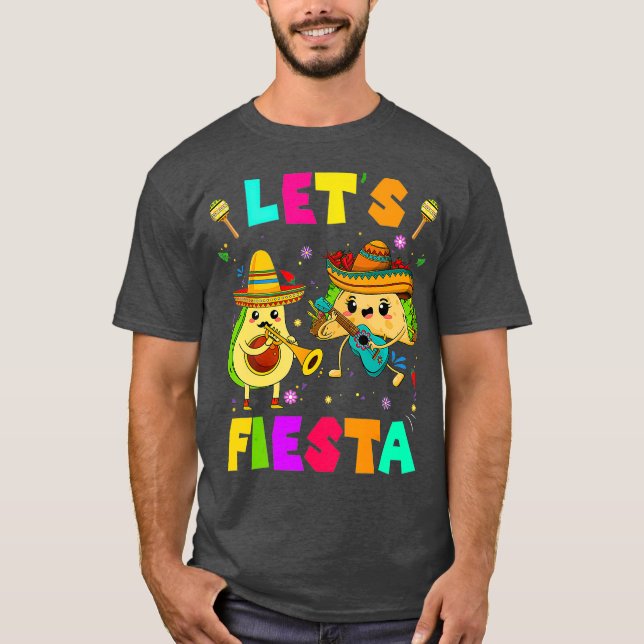 Camiseta Deixa Fiesta Avocado E Tacos Cinco De Mayo (Frente)