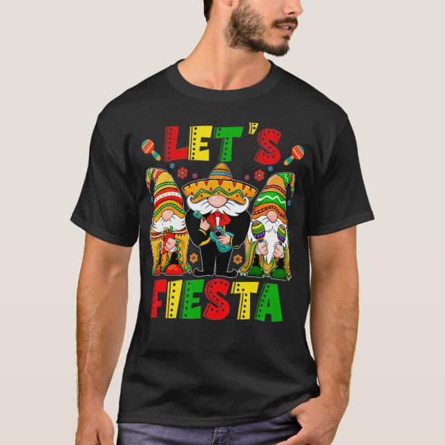 Camiseta Deixa Fiesta Cinco De Mayo Gnomos Latinos Mexicano (Frente)