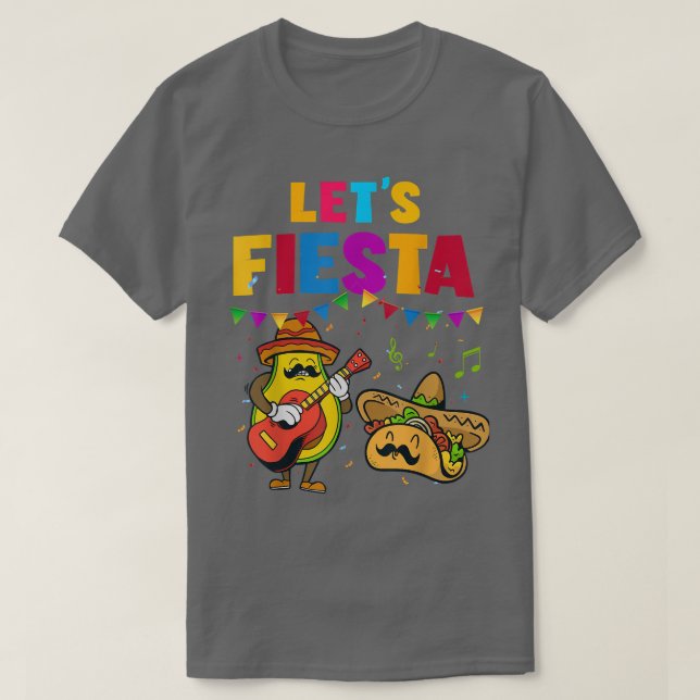 Camiseta Deixa Fiesta Engraçada Avocado Taco Cinco De Mayo  (Frente do Design)