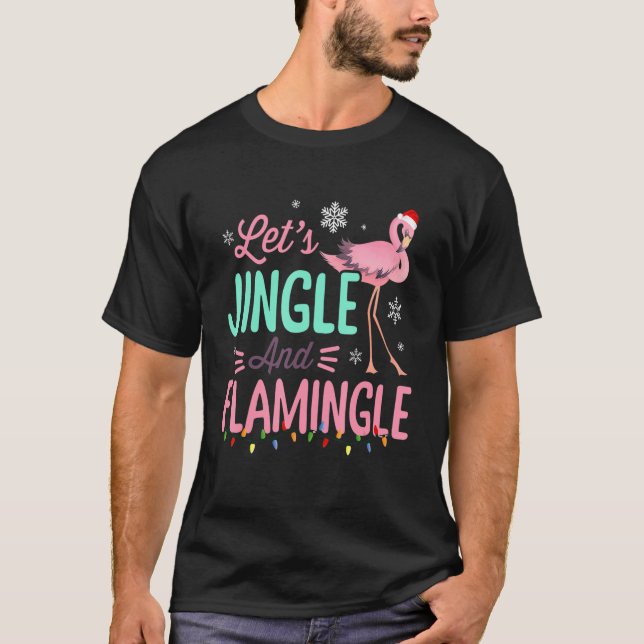 Camiseta Deixa Jingle E Flamingle Xmas Flamingo Lover (Frente)