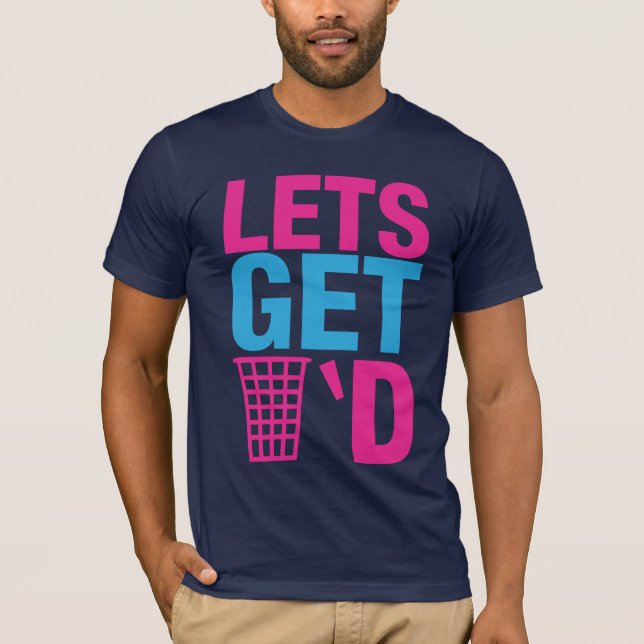 Camiseta Deixa para obter o T Trashed (rosa e o azul) (Frente)