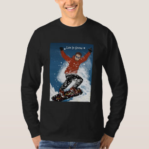 Camiseta Deixais lhe para nevar preto longo-sleeved básico