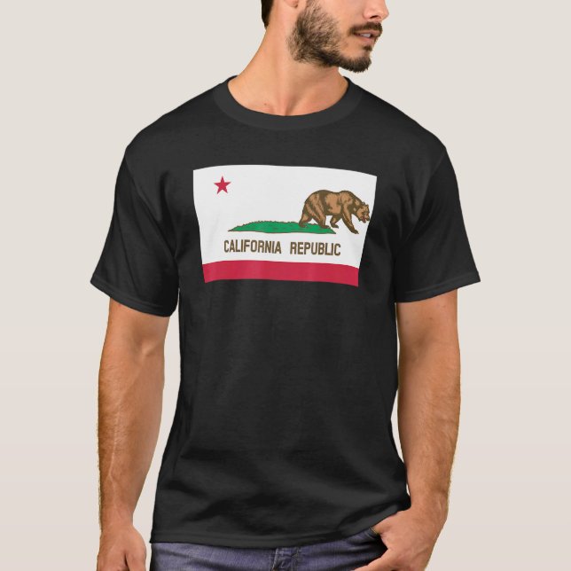 Camiseta Deixando o Urso de Sinalizador da Califórnia à Esq (Frente)