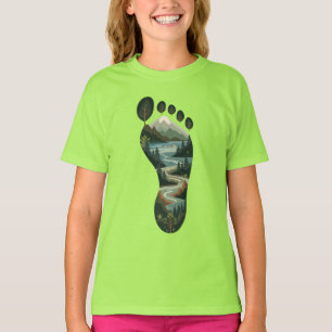 Camiseta Deixar Apenas Pegadas - Eco do Dia da Terra