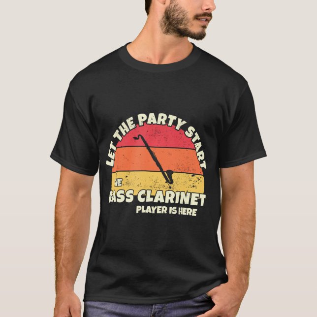 Camiseta Deixe a festa iniciar o jogador de clarinete de la (Frente)