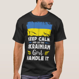 Camiseta Deixe a Garota Ucraniana Lidar com Isso Bandeira d