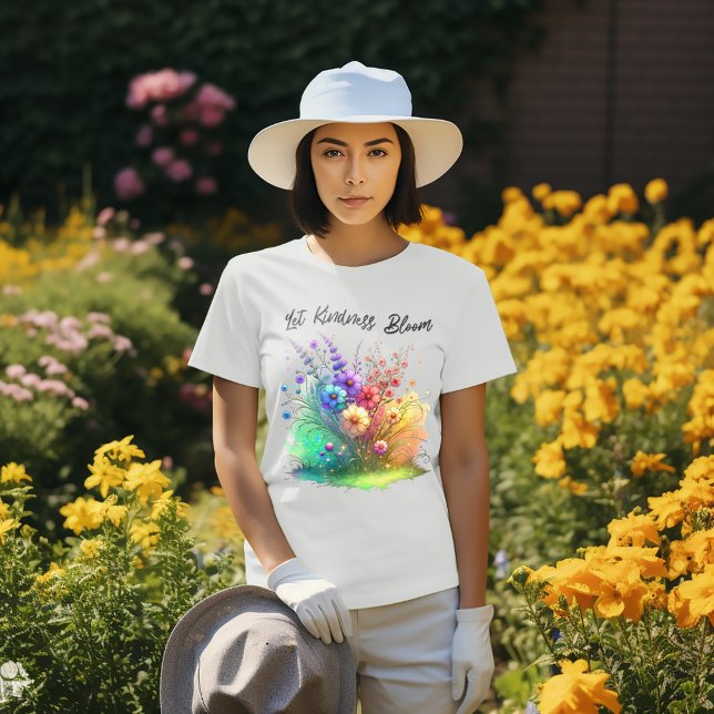 Camiseta Deixe a gentileza Bloom Floral (Criador carregado)