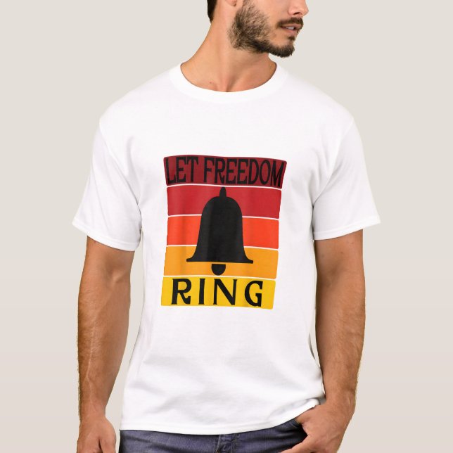 Camiseta Deixe a liberdade tocar retro Sunset Bell (Frente)