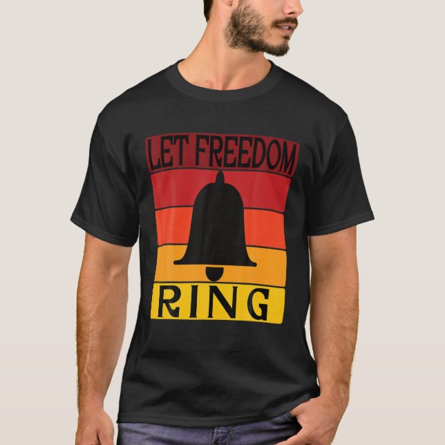 Camiseta Deixe a liberdade tocar retro Sunset Bell (Frente)