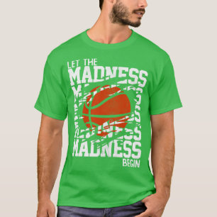 Camiseta Deixe a Loucura começar palavras empilhadas