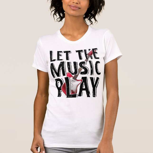 Camiseta Deixe A Música Tocar Violão Elétrico (Frente)