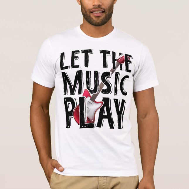 Camiseta Deixe A Música Tocar Violão Elétrico (Frente)