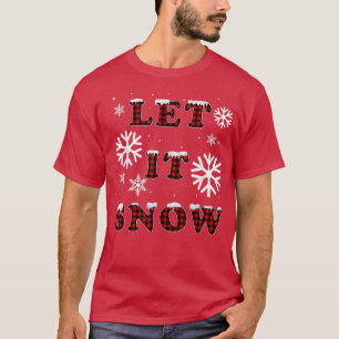 Camiseta Deixe-A Neve Buffalo Xadrez Vermelho Floco de Neve