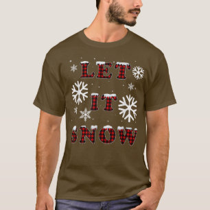 Camiseta Deixe-A Neve Buffalo Xadrez Vermelho Floco de Neve