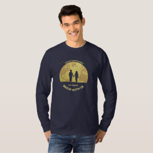 Camiseta Deixe a paz começar conosco   Capa longa masculina