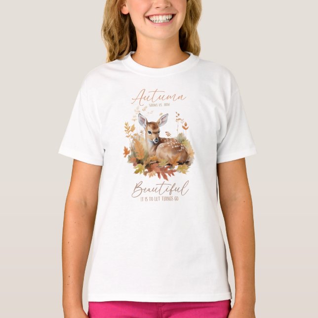 Camiseta Deixe as coisas irem no outono (Frente)