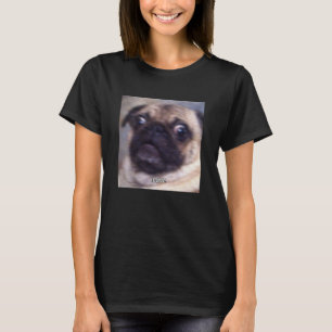 Camiseta Deixe Cara de Pug Engraçada Borrada Fofa Meme Mang