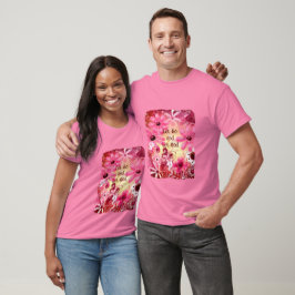 Camiseta Deixe Deus Floral Rosa Vermelho