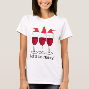 CAMISETA DEIXE E.U. SER FELIZ NATAL VINHO TINTO E IMPRESSÃO