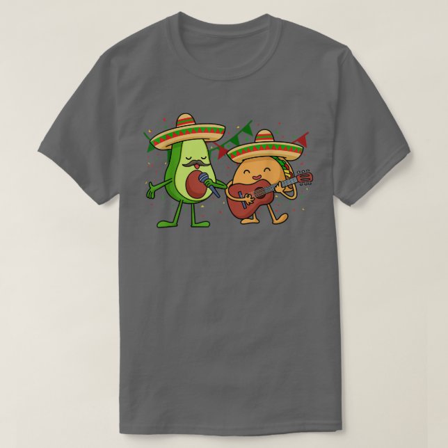 Camiseta Deixe Fiesta Avocado & Tacos Cinco De Mayo Meican  (Frente do Design)
