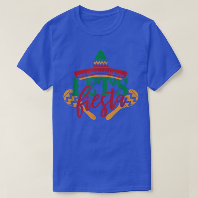 Camiseta Deixe Fiesta Meican Cinco De Mayo Poncho Hat Men W (Frente do Design)