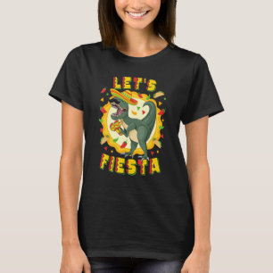 Camiseta Deixe Fiesta Rex Mustache Dinossaur Cinco De Mayo