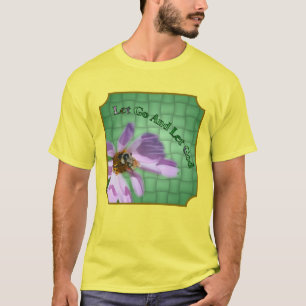Camiseta Deixe Ir Deixe Deus Abelha Na Flor Inspiradora
