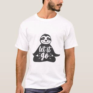 Camiseta Deixe Ir Presente de Ioga do Bicho-Preguiça