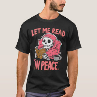 Camiseta Deixe-Me Ler Em Paz Engraçado Ghost Lendo O Salão