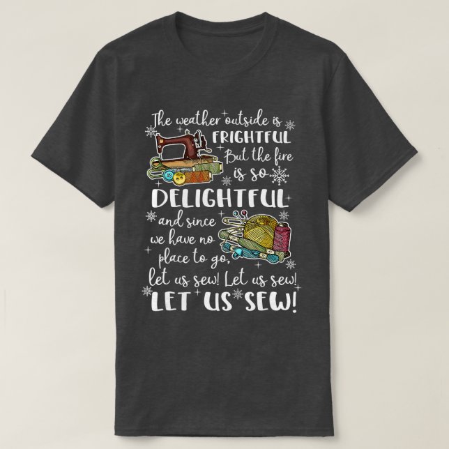 Camiseta Deixe-me mastigar costuras de Natal engraçadas (Frente do Design)