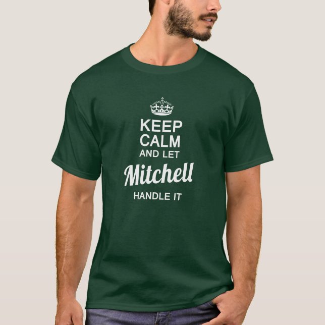 Camiseta Deixe MITCHELL segurá-lo! (Frente)