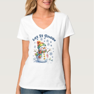 Camiseta Deixe Nevar Boneco de Neve Inverno