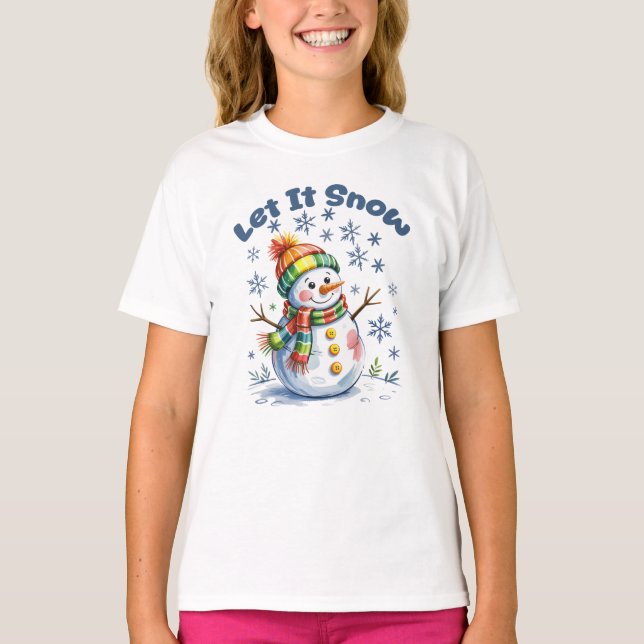 Camiseta Deixe Nevar Boneco de Neve Inverno  (Frente)