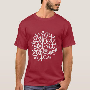 Camiseta Deixe Nevar Floco de Neve de Inverno Temporada de