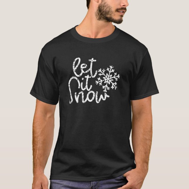 Camiseta Deixe Nevar Floco de Neve de Natal  (Frente)