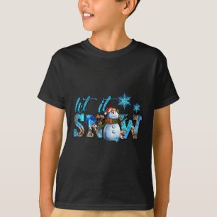 Camiseta Deixe Nevar Homem de Neve de Inverno Natal Festa L