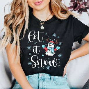 Camiseta “Deixe Nevar” Natal Boneco de Neve Inverno