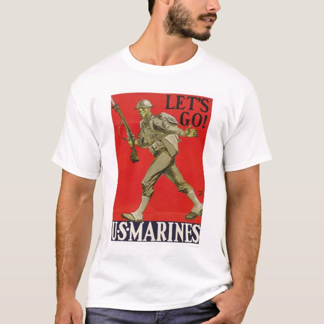 Camiseta Deixe-nos ir!  E.U. Fuzileiros navais (Frente)