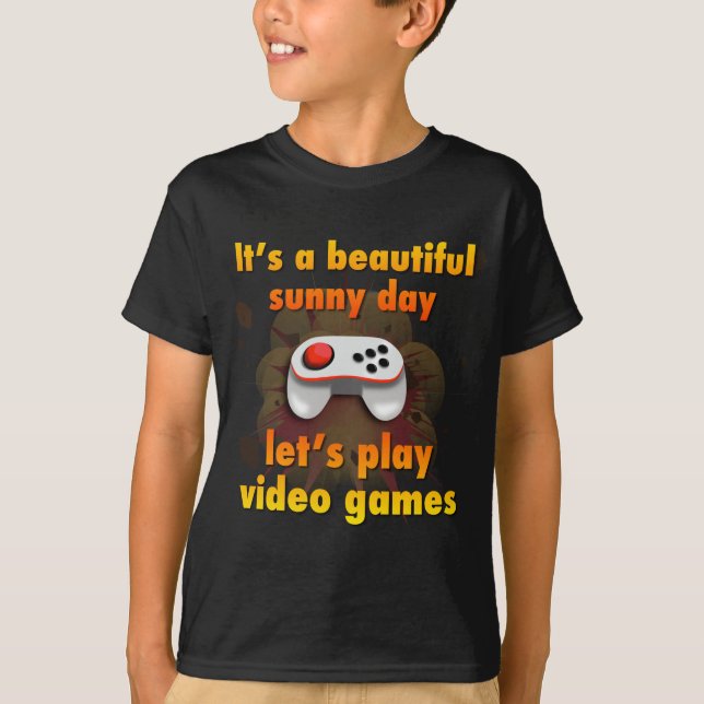 Camiseta Deixe-nos jogar o video games (Frente)
