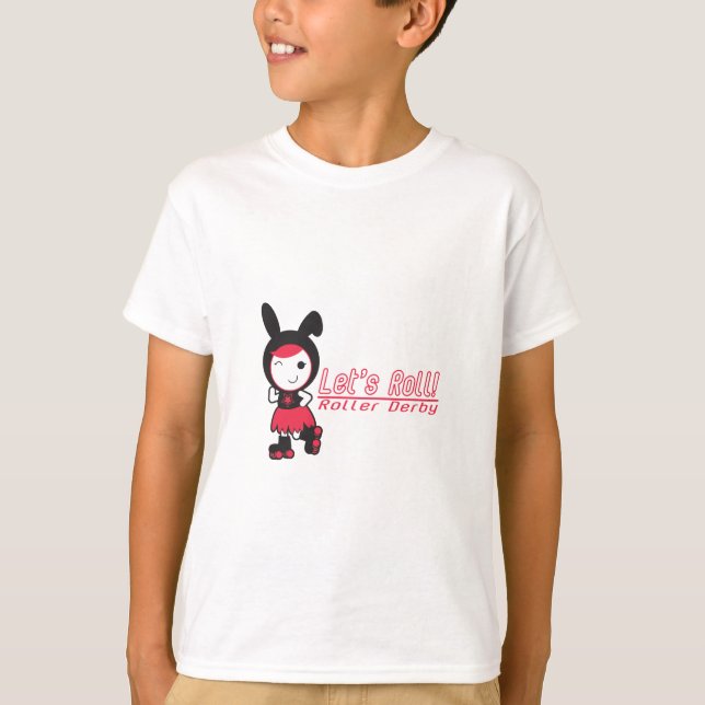 Camiseta Deixe-nos rolar! Rolo Derby (Frente)