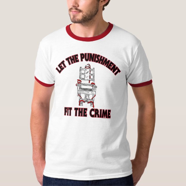 Camiseta Deixe o ajustado da punição o t-shirt do crime (Frente)