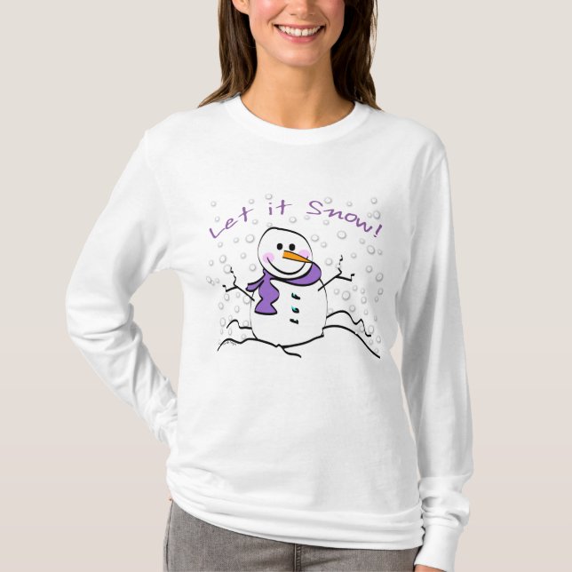 Camiseta Deixe-o nevar Feriado (Frente)