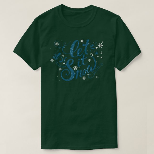 Camiseta Deixe-o nevar Floco de Neve Floco de Neve Flocos d (Frente do Design)