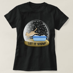 Camiseta Deixe-o nevar Gatinho Litro Neve Globo