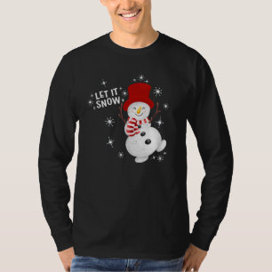 Camiseta Deixe-o nevar, Snowman Long Sleeve
