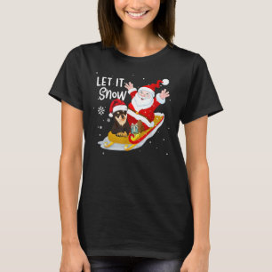 Camiseta Deixe-O Neve Xmas Custa Chihuahua E Papai Noel Ch