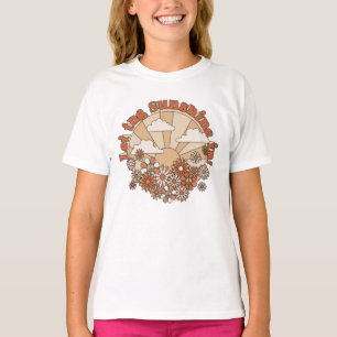 Camiseta Deixe o sol em Groovy Daisy Hippie Flowers