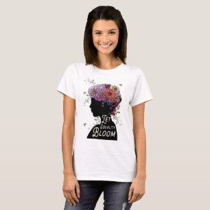 Camiseta Deixe o t-shirt das mulheres da flor da igualdade